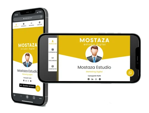 Dispositivo vertical y horizontal con muestra de tarjeta digital